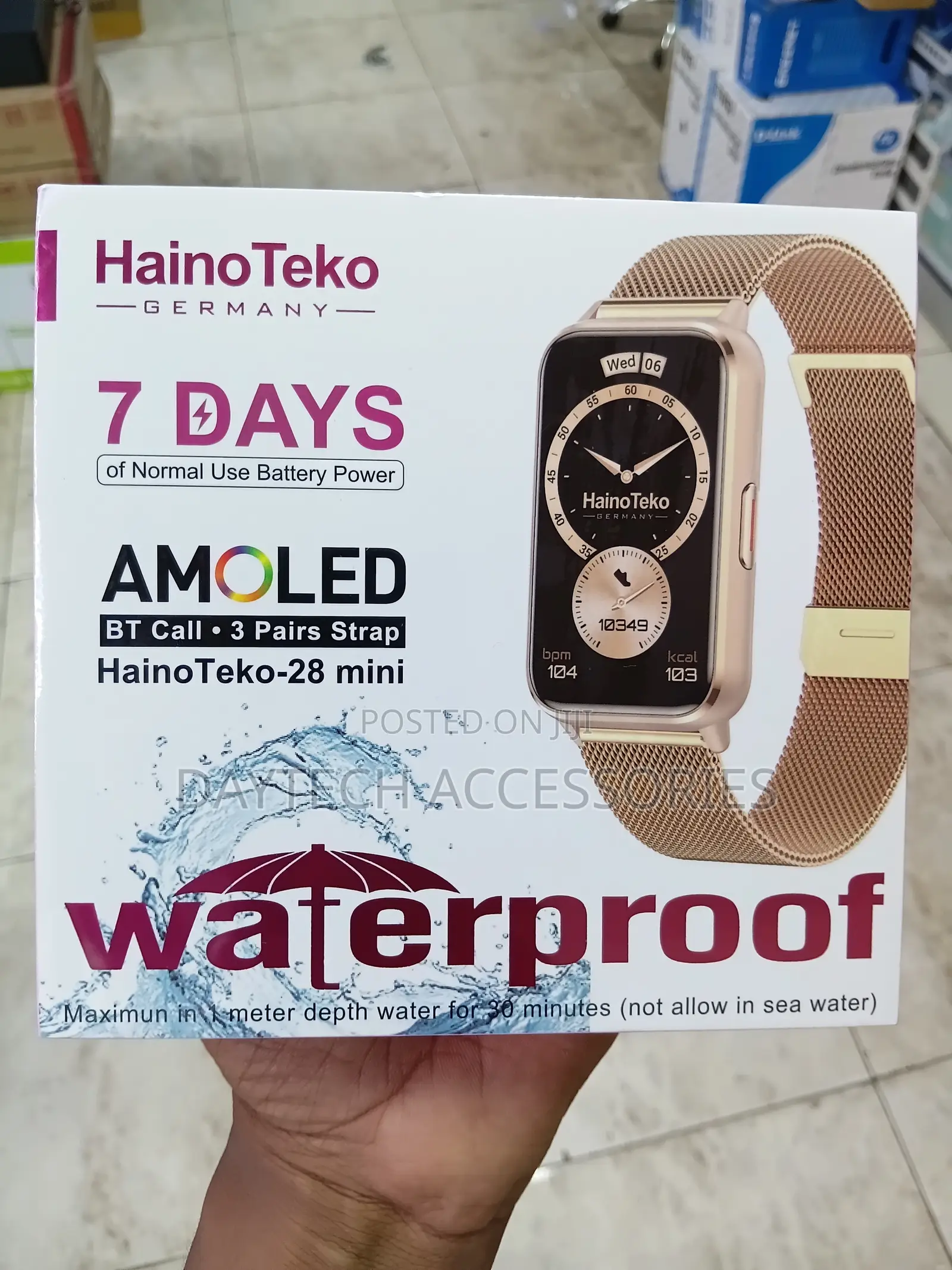 HainoTeko-28 Mini Waterproof Ladies Smart Watch With AMOLED Display.