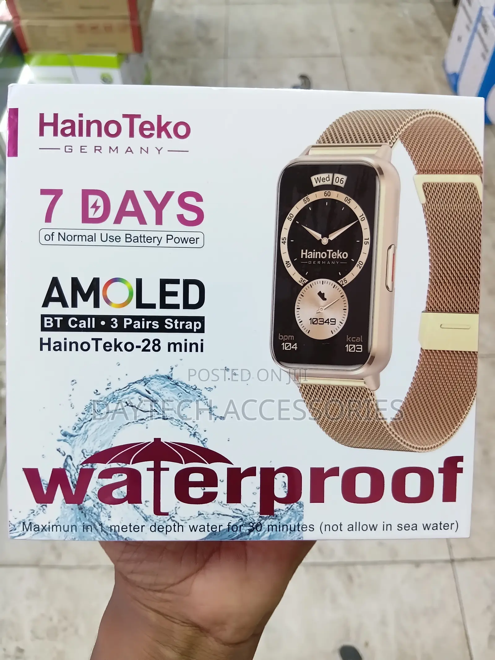 HainoTeko-28 Mini Waterproof Ladies Smart Watch With AMOLED Display.