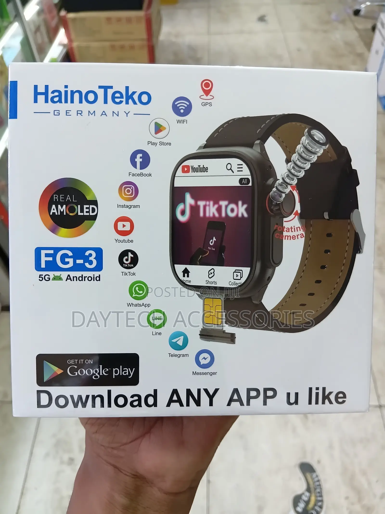 HainoTeko Germany FG-3 Android Smartwatch With AMOLED Display.