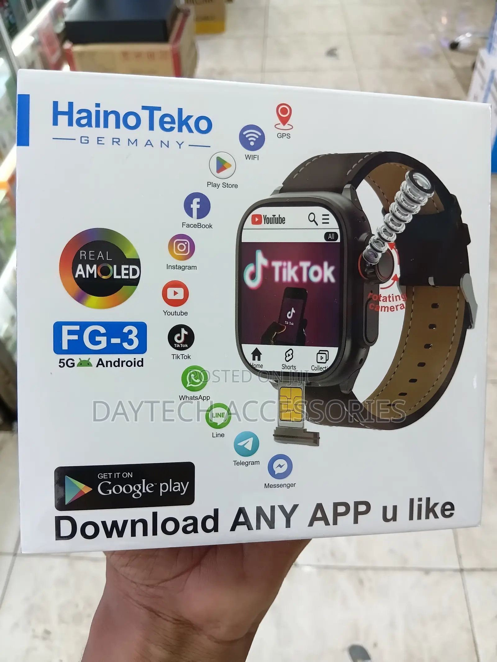 HainoTeko Germany FG-3 Android Smartwatch With AMOLED Display.