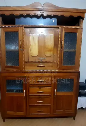 Solid Hardwood Display Cabinet / Kitchen Cabinet – Excellent Condition