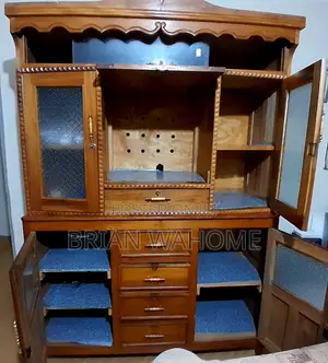 Solid Hardwood Display Cabinet / Kitchen Cabinet – Excellent Condition