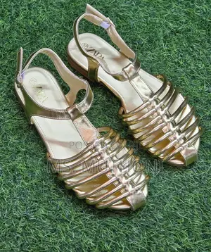 ZARA Metallic Caged Flat Sandals Size 37-42