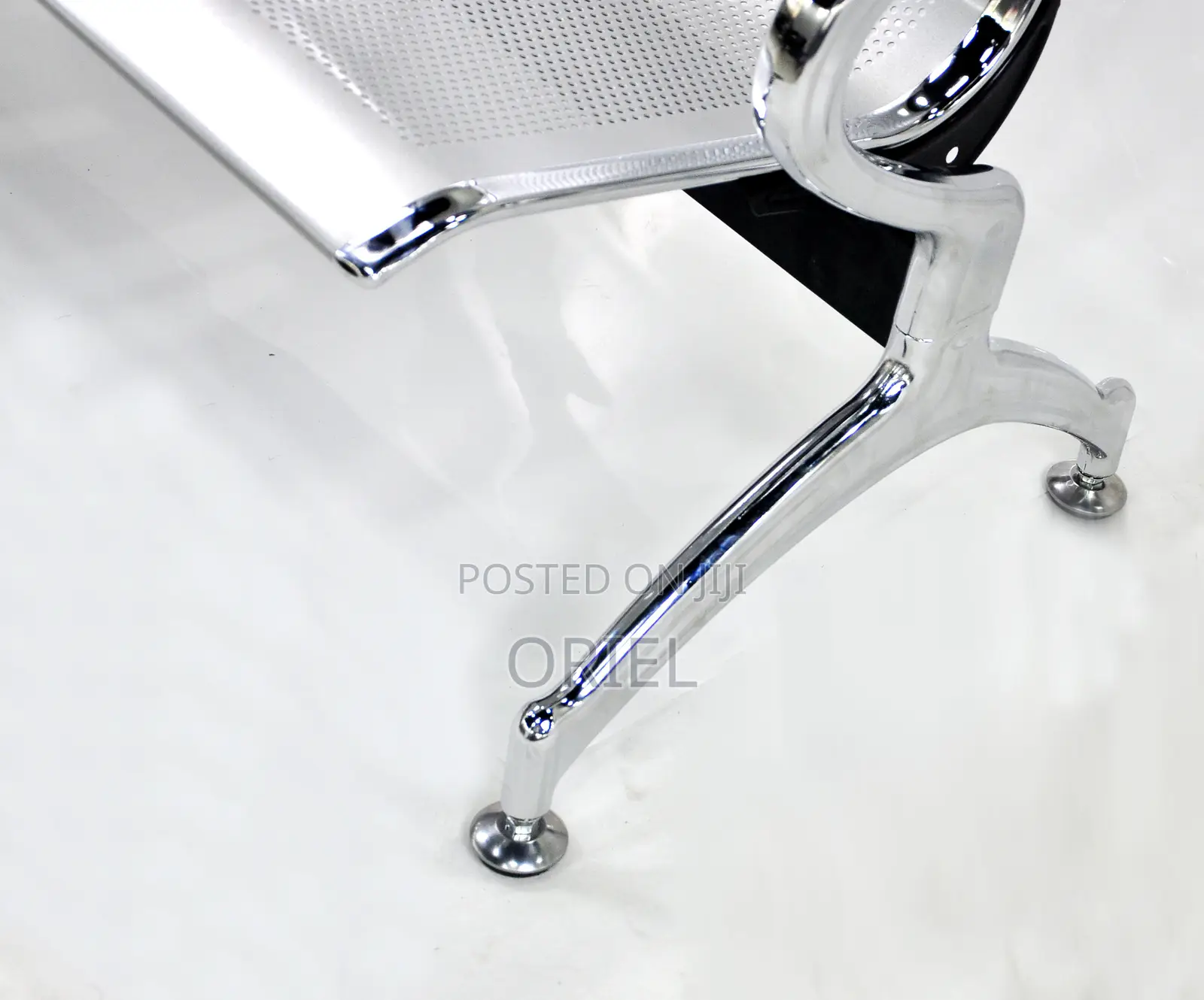 Office Bench : 2-Seater Steel Office Waiting Reception Bench.