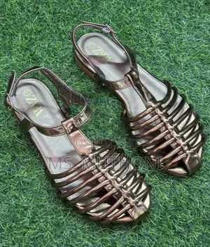 Zara Metallic Cage T-Strap Sandals.
