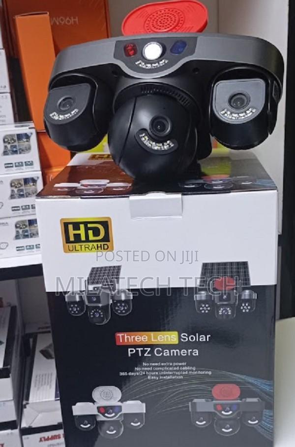 Triple Lens Solar Security Camera With Siren Alarm | 4G CCTV - main view