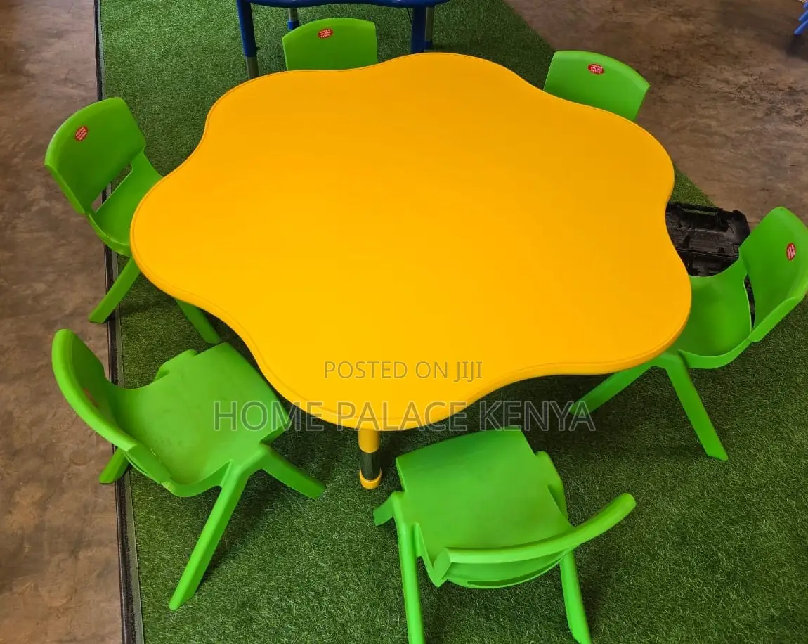 School Table: 6 Seater Fireproof Blossom Kids Table