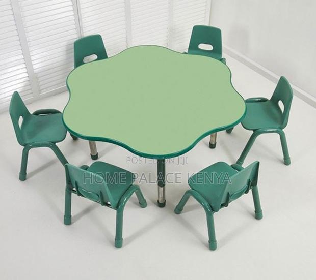 School Table: 6 Seater Fireproof Blossom Kids Table - thumbnail 3