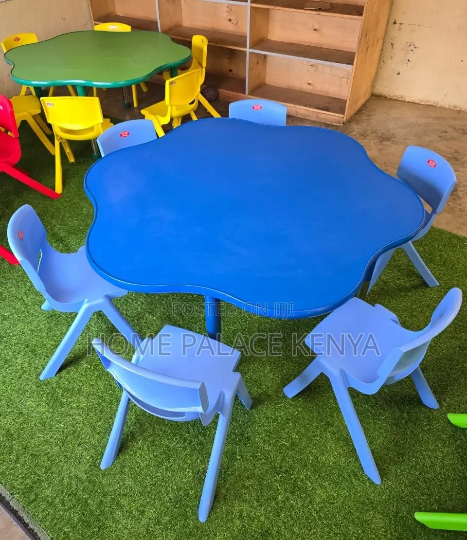 School Table: 6 Seater Fireproof Blossom Kids Table
