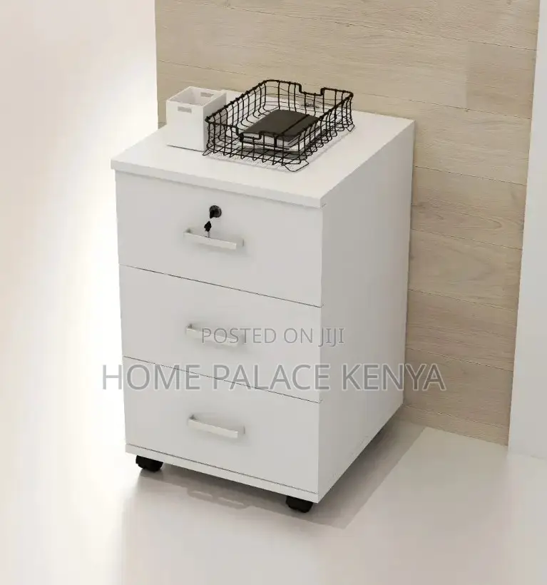 Office Drawer: 3 Drawer Wooden Mobile Pedestal