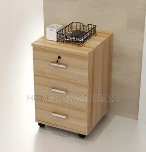 Office Drawer: 3 Drawer Wooden Mobile Pedestal