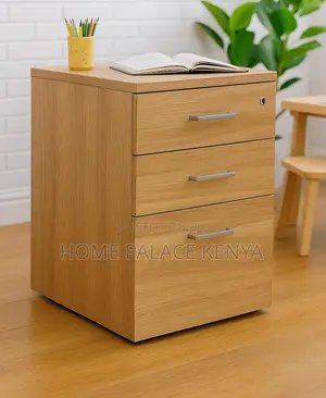 Office Drawer: 3 Drawer Wooden Mobile Pedestal