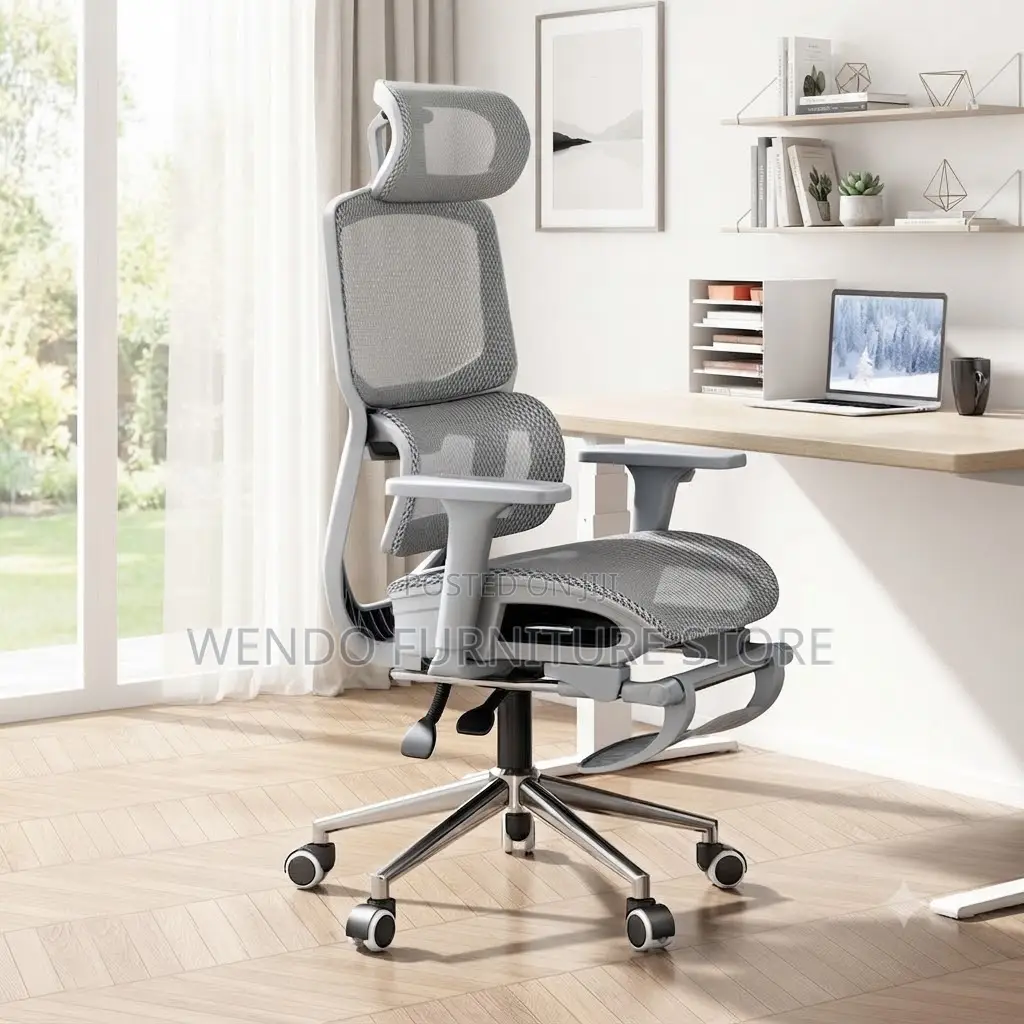 Office Chairs; High Back White Fabric Orthopedic Office Chairs