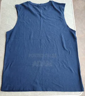 Men's Navy Blue Sleeveless Sports Gym Vest