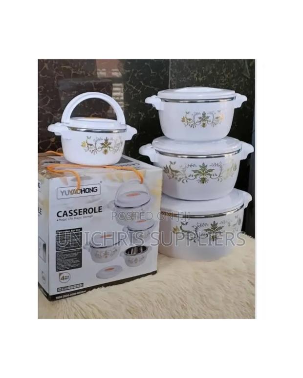 Set of 4 White Casserole Hotpots