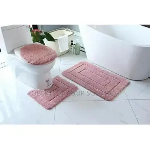 Flocking Absorbent Toilet Mats Set