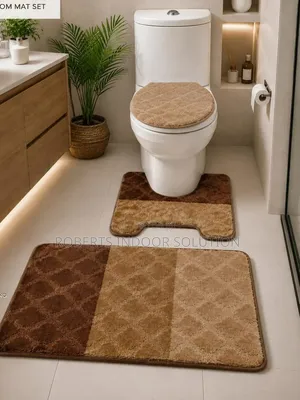 Flocking Absorbent Toilet Mats Set