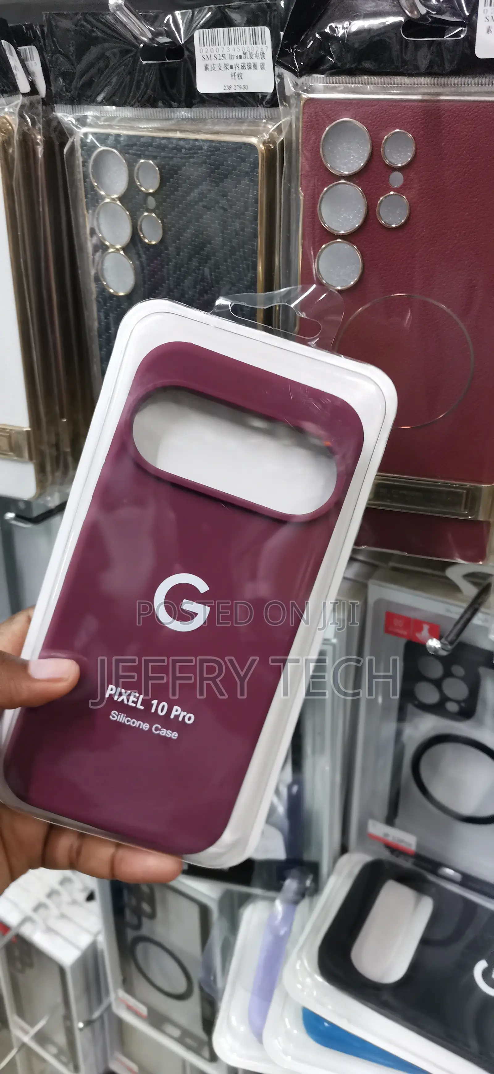 Maroon Google Pixel 10 Pro Silicone Case Features a Soft-Touch