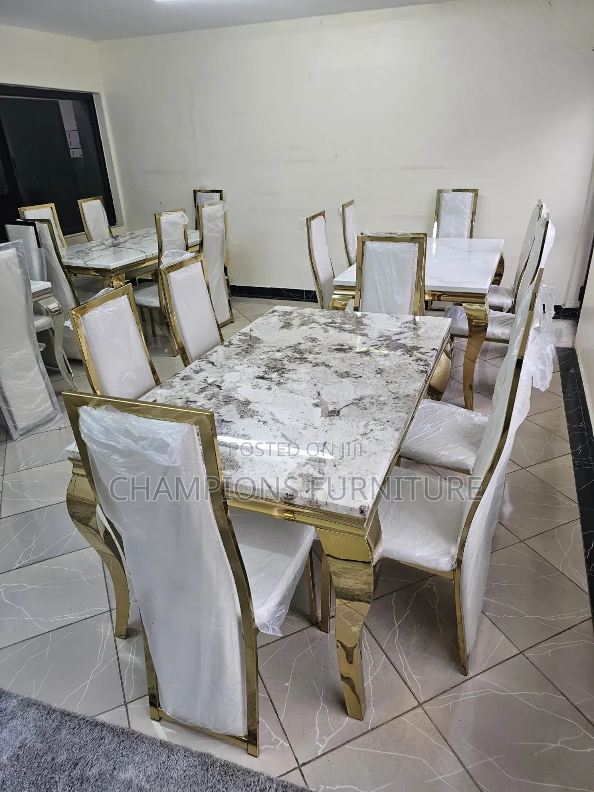 White Marble Dining Table Set