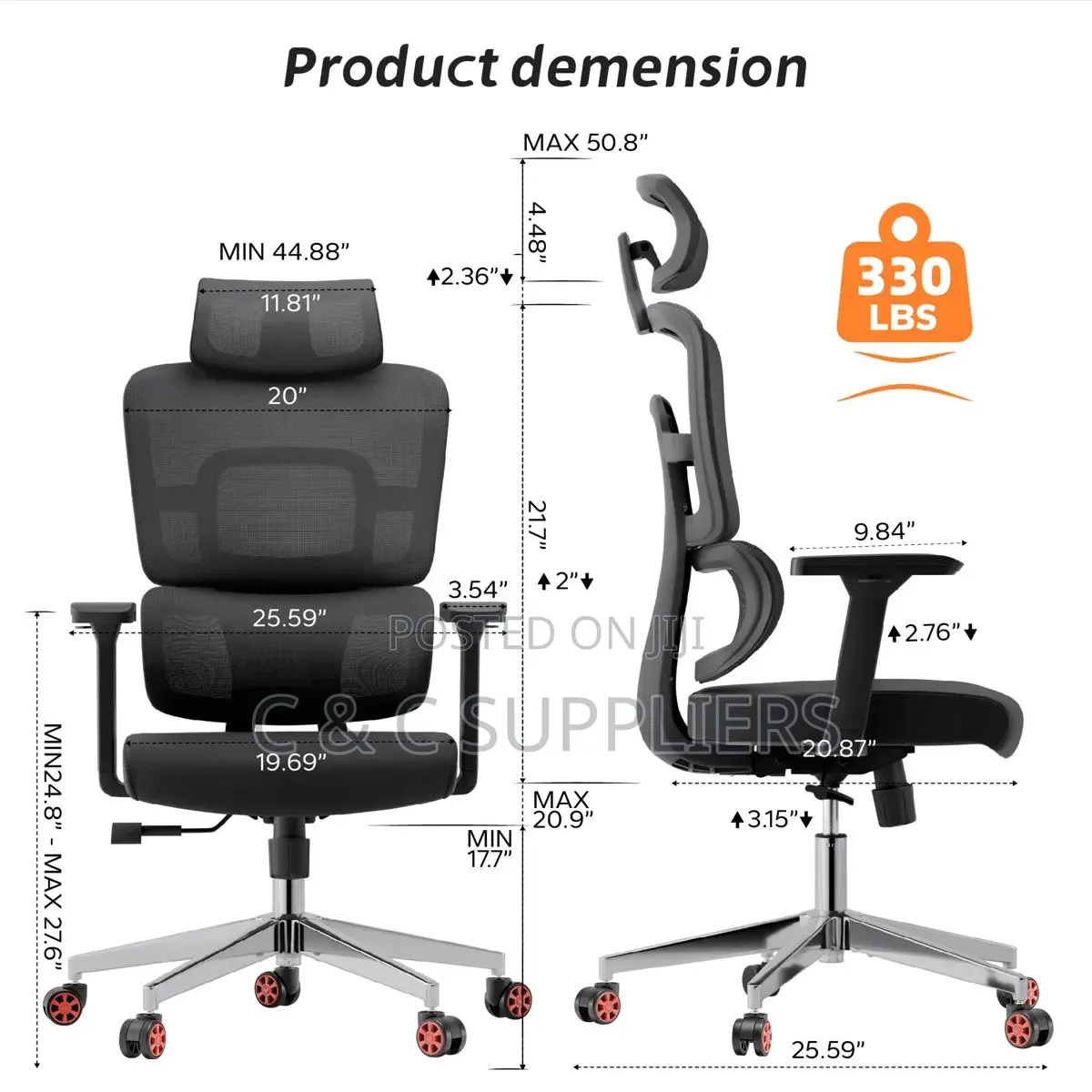 Modern High Back Staffroom Ergonomic Chair.
