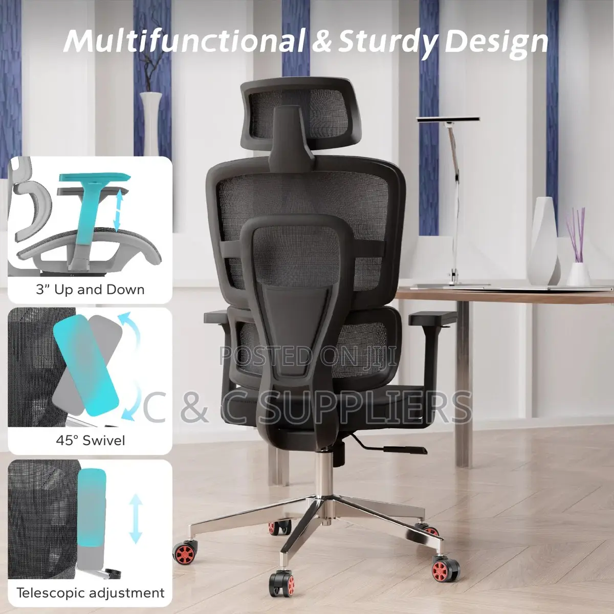Modern High Back Staffroom Ergonomic Chair.
