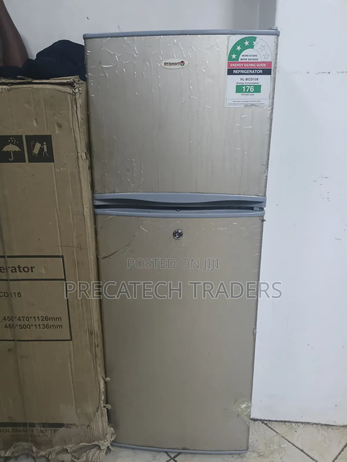 Volsmart 138L Double Door Fridge-Brand New