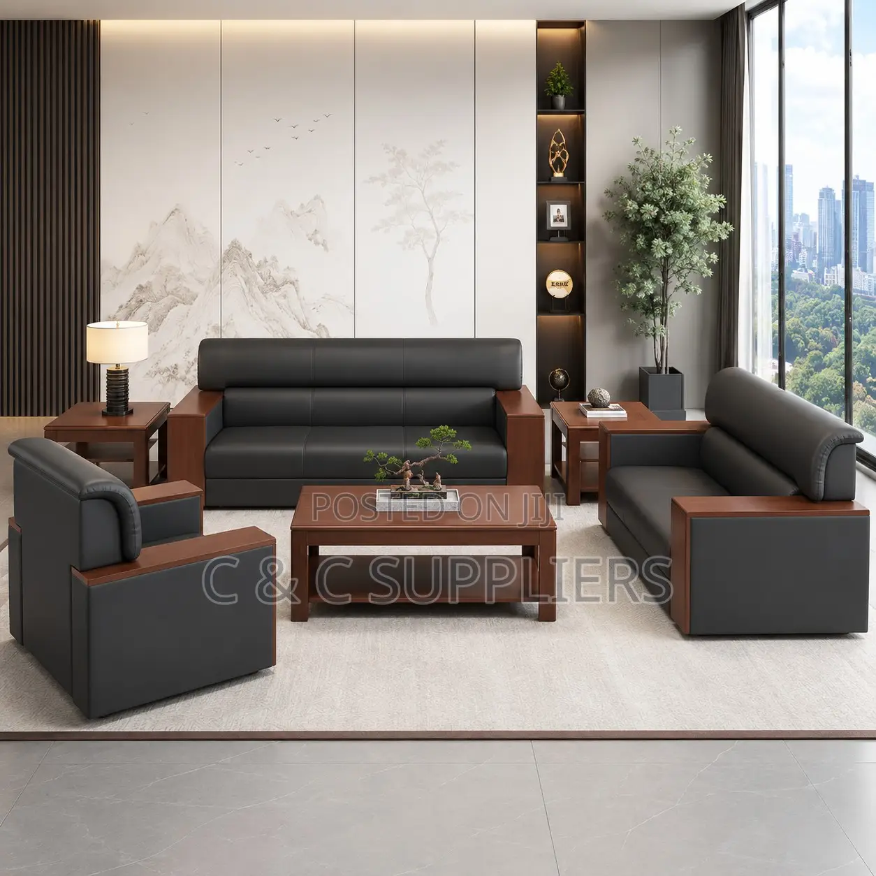 5-Seater Leather Sofa.