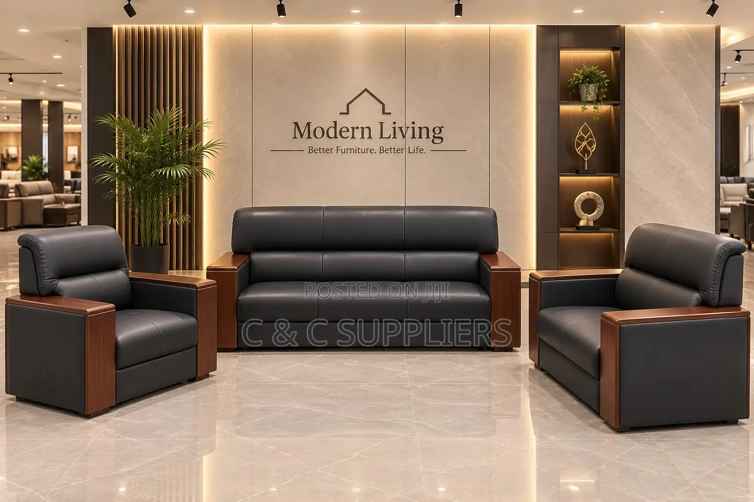 5-Seater Leather Sofa.