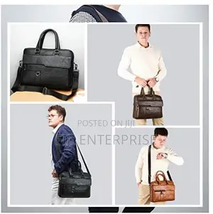 Jeep Large Leather Laptop Briefcase Bag – Unisex | Office Business