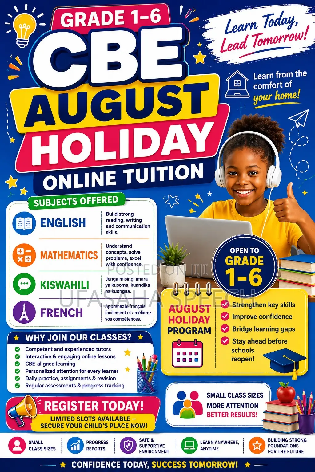 Online CBE Learning Grade 1-6 Math,kiswahili,english and French