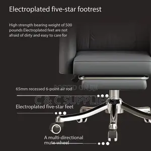 Boss Leather Desk Chair With Footrest.