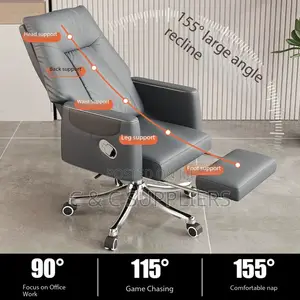 Boss Leather Desk Chair With Footrest.