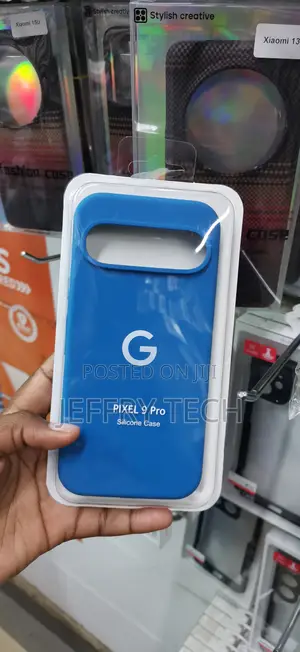 Blue Google Pixel 9 Pro Silicone Phone Case With Google "G" Logo