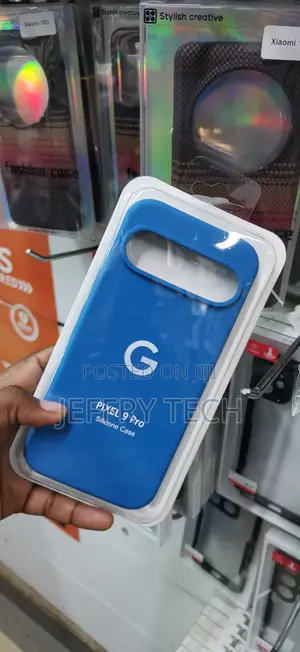 Blue Google Pixel 9 Pro Silicone Phone Case With Google "G" Logo