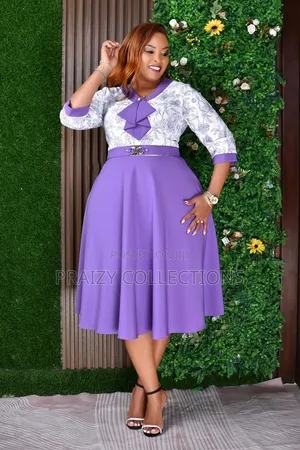 Classic Charm Bow Accent Circular/Midi Dress