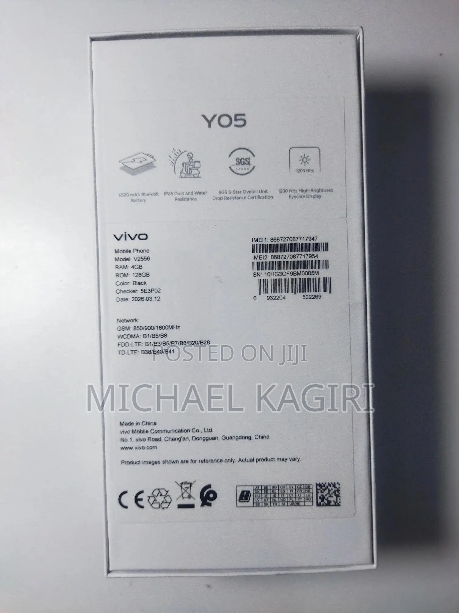 New Vivo Y05 128 GB Black