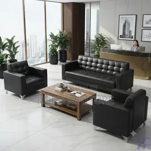 Office Sofa; Five Seaters Executive Leather Office Meeting Sofa Set