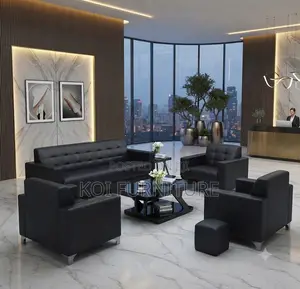 Office Sofa; Five Seaters Executive Leather Office Meeting Sofa Set