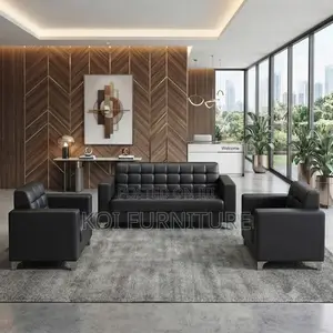 Office Sofa; Five Seaters Executive Leather Office Meeting Sofa Set