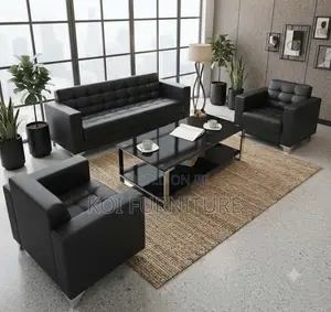 Office Sofa; Five Seaters Executive Leather Office Meeting Sofa Set