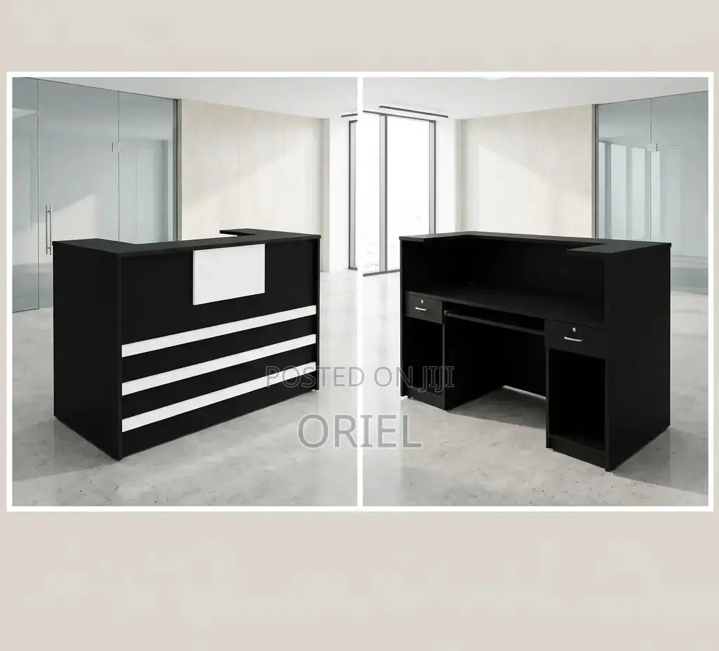 Office Reception Desk : Black 1200MM Custom Office Reception Desk