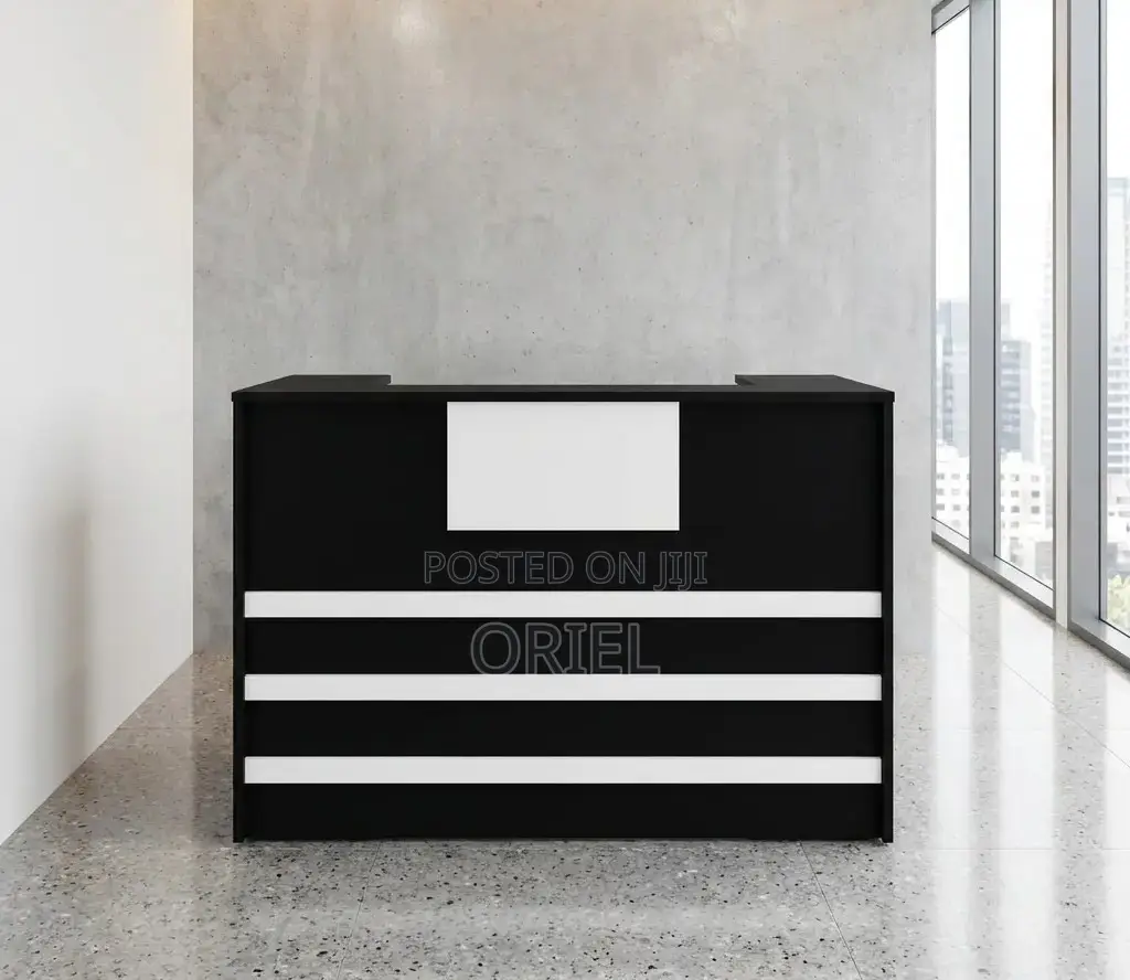 Office Reception Desk : Black 1200MM Custom Office Reception Desk