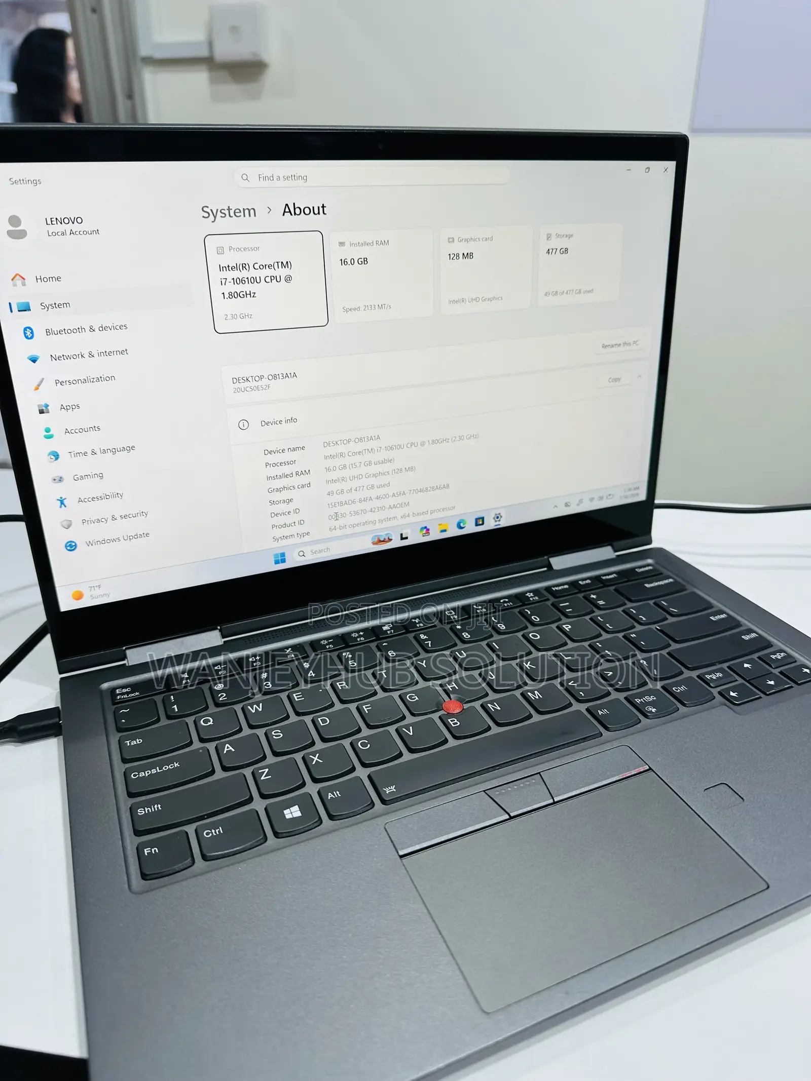 Laptop Lenovo ThinkPad X1 Yoga 16GB Intel Core i7 SSD 512GB