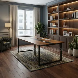 Boardroom Table; 2.4 Meters Brown Top Boardroom Table
