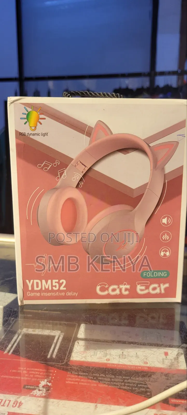 YDM52 RGB Cat Ear Wireless Foldable Bluetooth Headphones