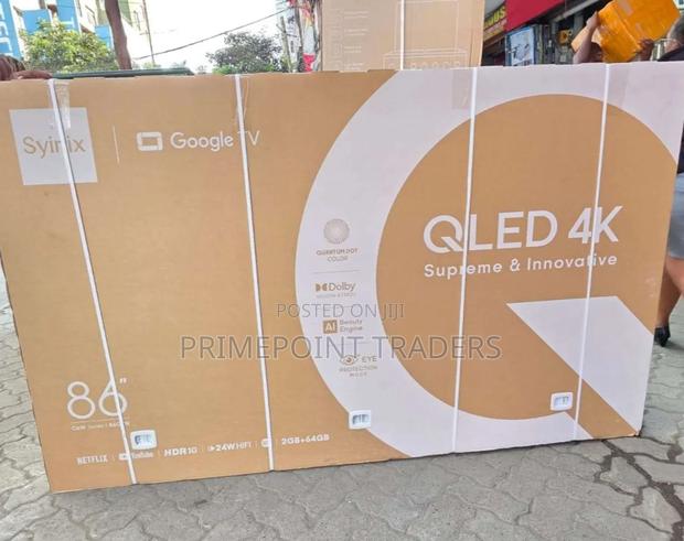 Synix Google QLED TV 86 Inch Big Screen. Brilliant Colors. Smarter