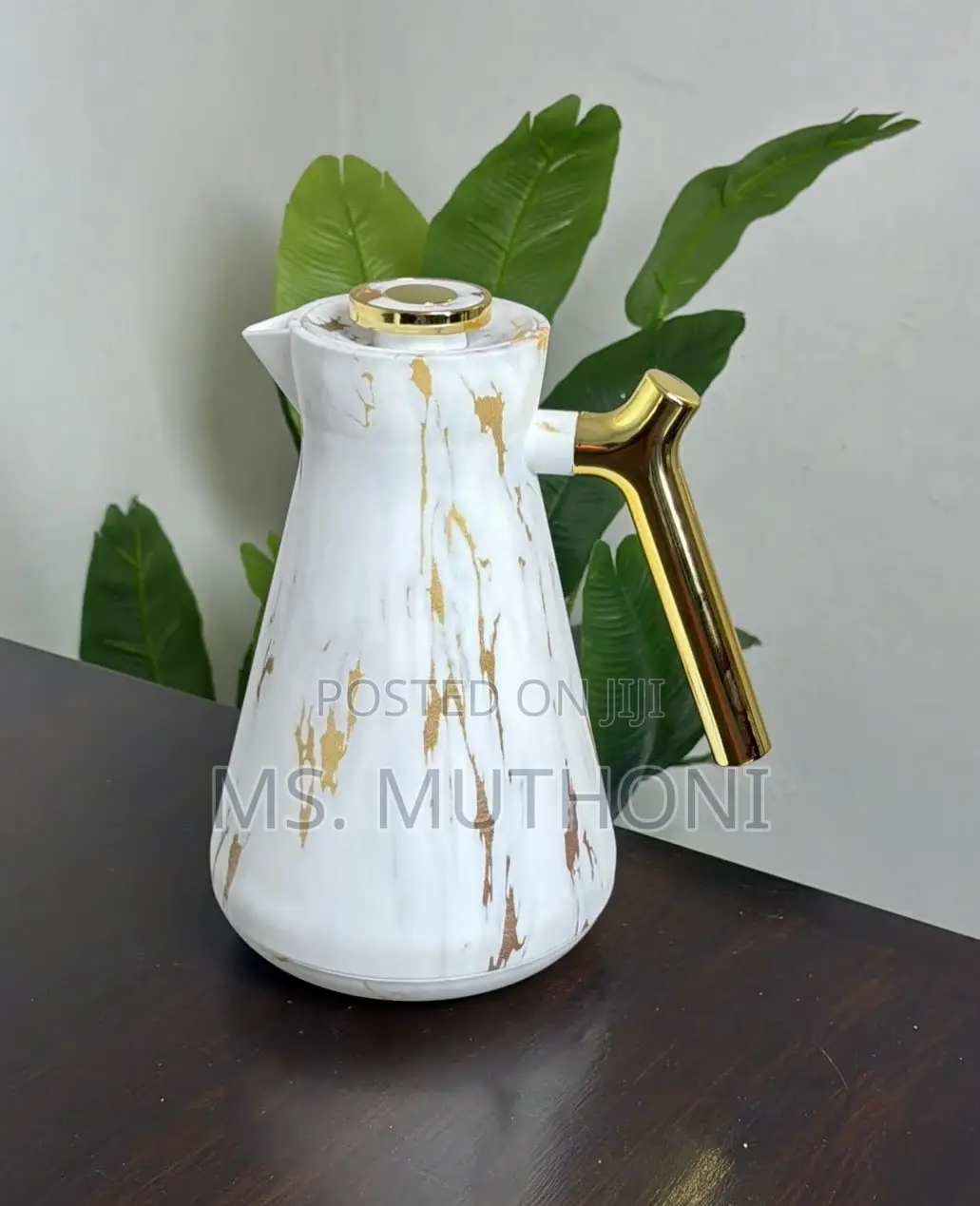 1L Premium Marble Gold Vacuum Flasks.