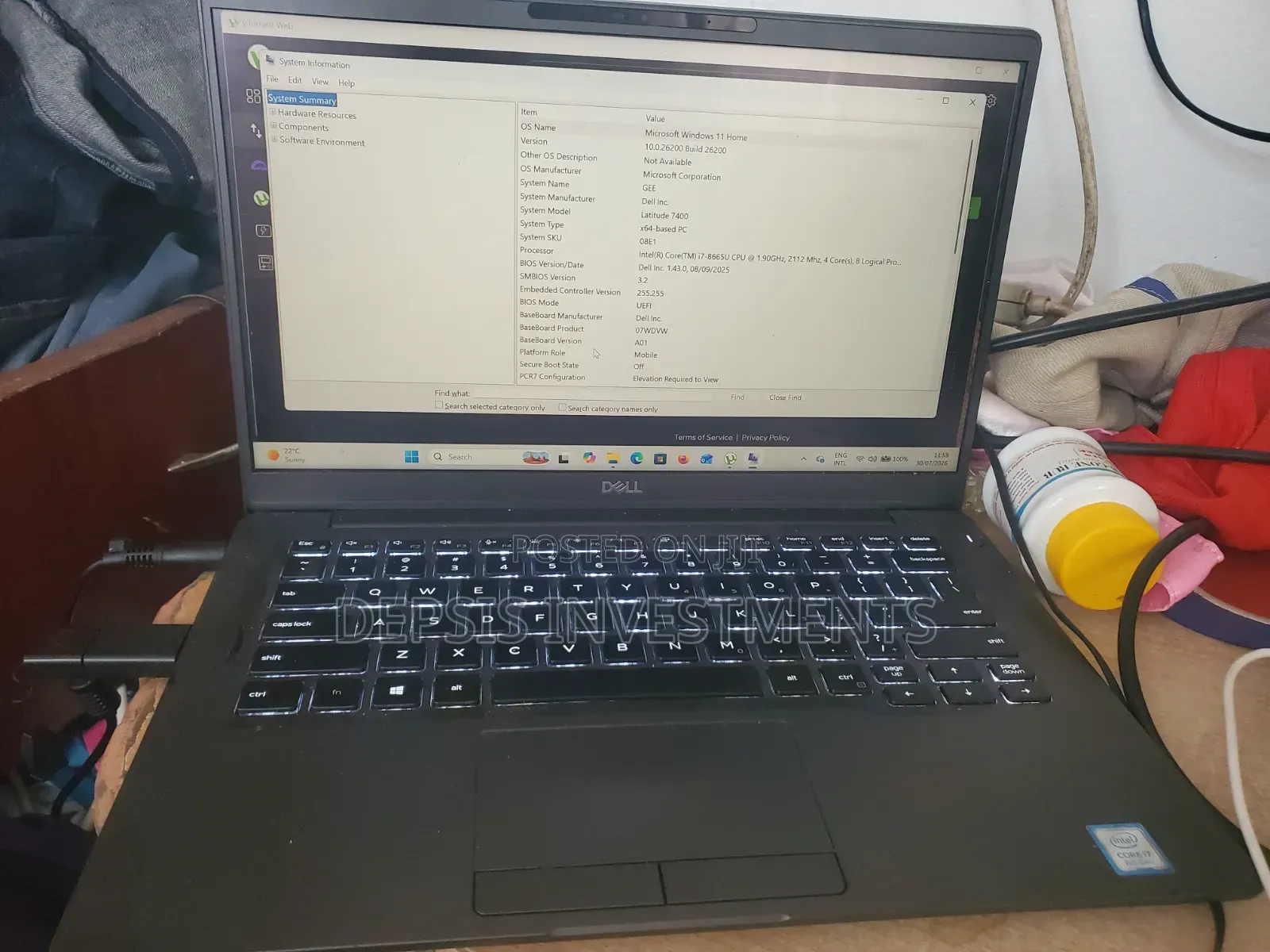 Laptop Dell Latitude 7400 8GB Intel Core i7 SSD 256GB