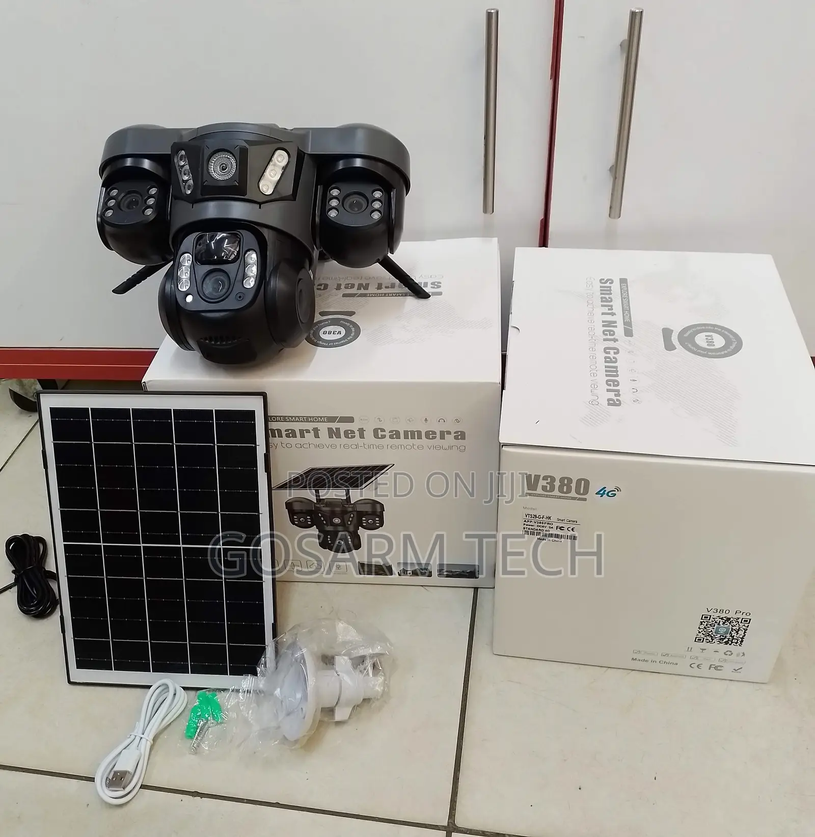 Triple Lens 4g Solar Powered Security CCTV Camera V380pro