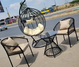 Baige + Black Color Modern Hanging Outdoor Set